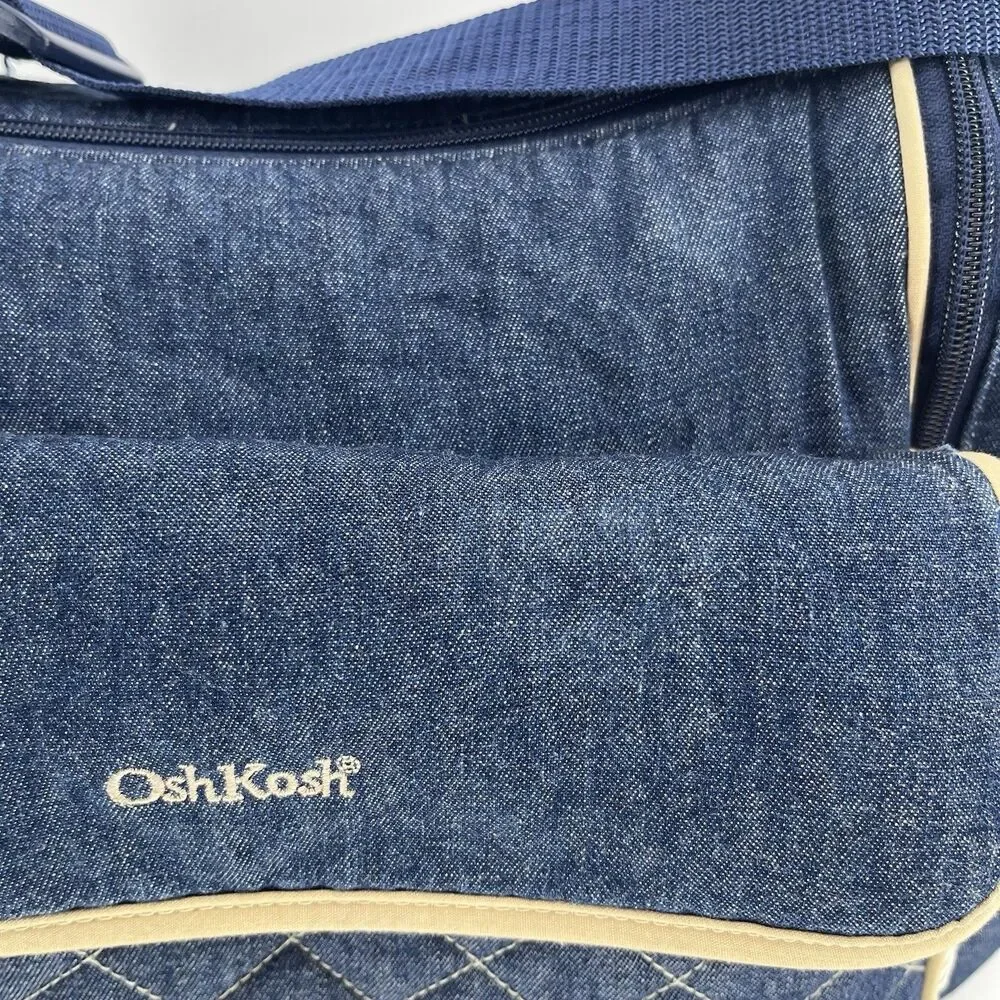 VTG OshKosh B'gosh Dark Denim Diaper Bag 90s Y2K Rare Collectors Duffel Tote